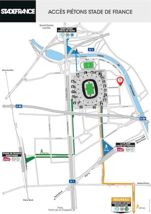 Appartement Pres Du Stade De France + Parking Gratuit แซงต์-เดอนี ภายนอก รูปภาพ